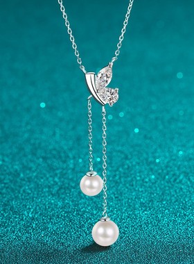 D色1克拉莫桑石蝴蝶项链