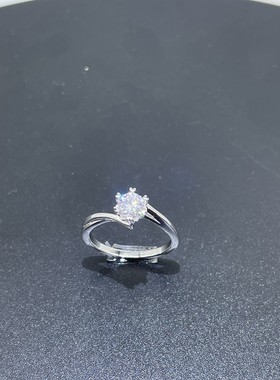 30分戒指925纯银镀铂金女简约