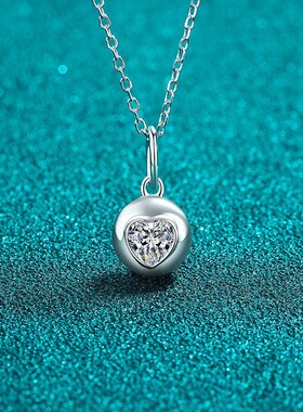 S925纯银莫桑石项链女全包