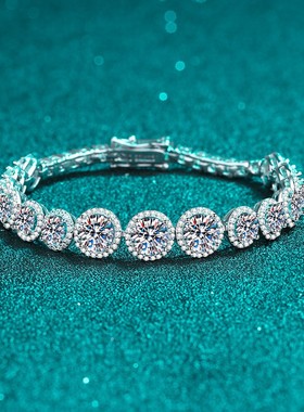 D色众包10克拉莫桑石豪华手镯