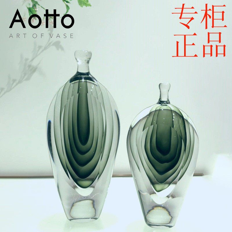 ㊣创意细小口玻璃花瓶摆件客厅搭配装饰品渐变色干花插花水培花器