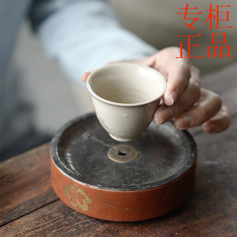 ㊣老瓷器 纯锡 手工建水壶承茶道配件
