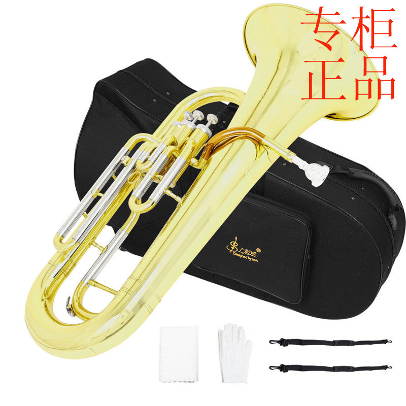 ㊣外贸降B调3立键上低音号初学演奏专业大号白铜管体竖键抱号厂家