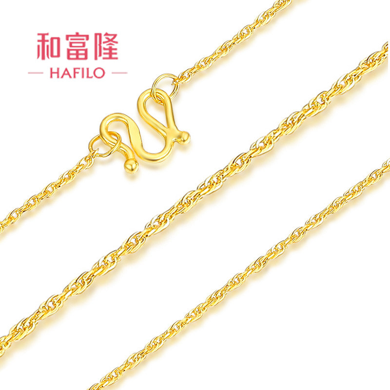 和富隆 黄金项链 足金999项链女绞丝链锁骨链足金项链正品在类目 珠宝/钻石/翡翠/黄金, 黄金首饰（新）, 颈饰中 - 来自Buy2taobao.com提供专业的淘宝代购服务