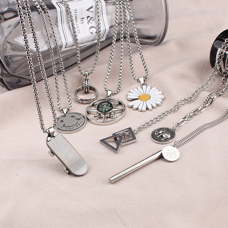 长款毛衣链ins嘻哈街头个性项链男潮吊坠女简约百搭 网红配饰挂件