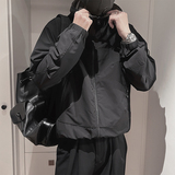 WT66-M-3XL-P118控158聚酯纤维连帽异色内衬双层夹克微阔版型，男装夹克，电商A216