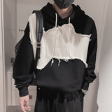 WY135P78控108秋季男士拼接宽松套头撞色连帽社会小伙卫衣男，男装卫衣，电商A216