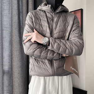 Y118-P128控178-M-3XL-聚酯纤维50绒50-100排骨格连帽羽绒服图片