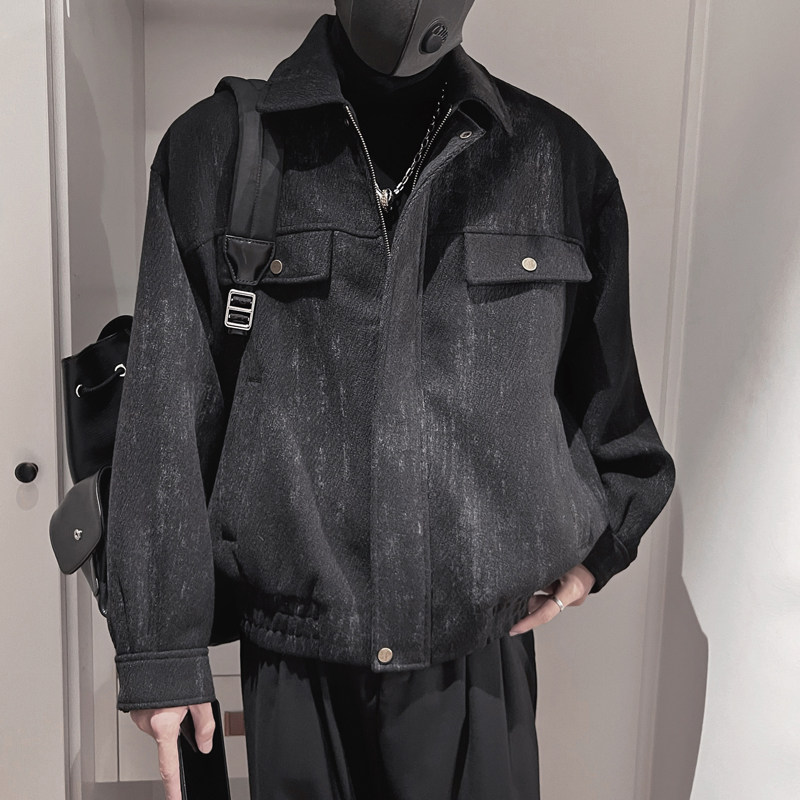 WT61-P178-控23860%涤纶20人棉10%羊毛10腈纶短款呢子加厚面料,男装夹克,电商A216
