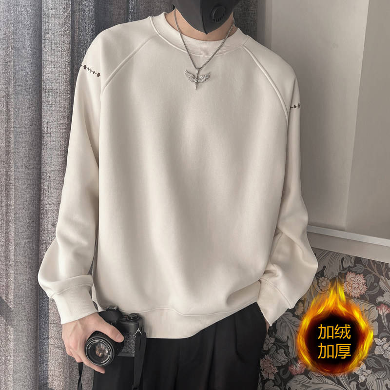 WY193-特P78控108重磅圆领卫衣男冬款加绒冬季加厚男士内搭衣服,男装卫衣,电商A216