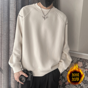 WY193-特P78控108重磅圆领卫衣男冬款加绒冬季加厚男士内搭衣服