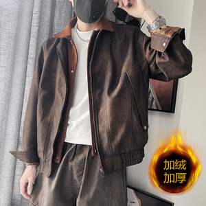 PY06-P138-控178加绒P148-控188M-3XL-95%PU皮5%其他 假两件皮衣图片
