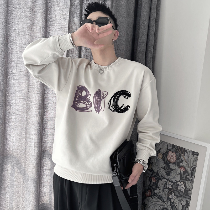 WY132-P58控88秋季新款卫衣男刺绣套头圆领男士社会小伙卫衣,男装卫衣,电商A216