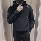 Q25-P68控98加绒P732025秋季男连帽印花套头上衣男长袖卫衣，男装卫衣，电商A216