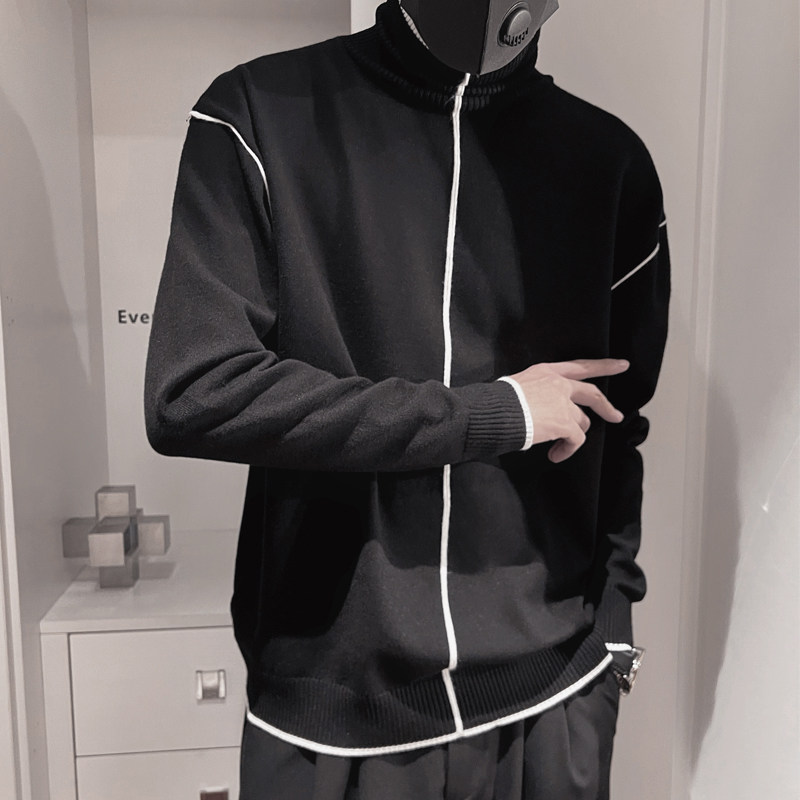 MX125-P98控138冬季高领毛衣男高领毛衣男打底针织衫纯色线衣黑1,男装针织衫/毛衣,电商A216