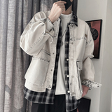 WT72特P138控178M-3XL74%棉19%聚酯纤维7%粘胶水洗棉假两件翻领夹，男装夹克，电商A216