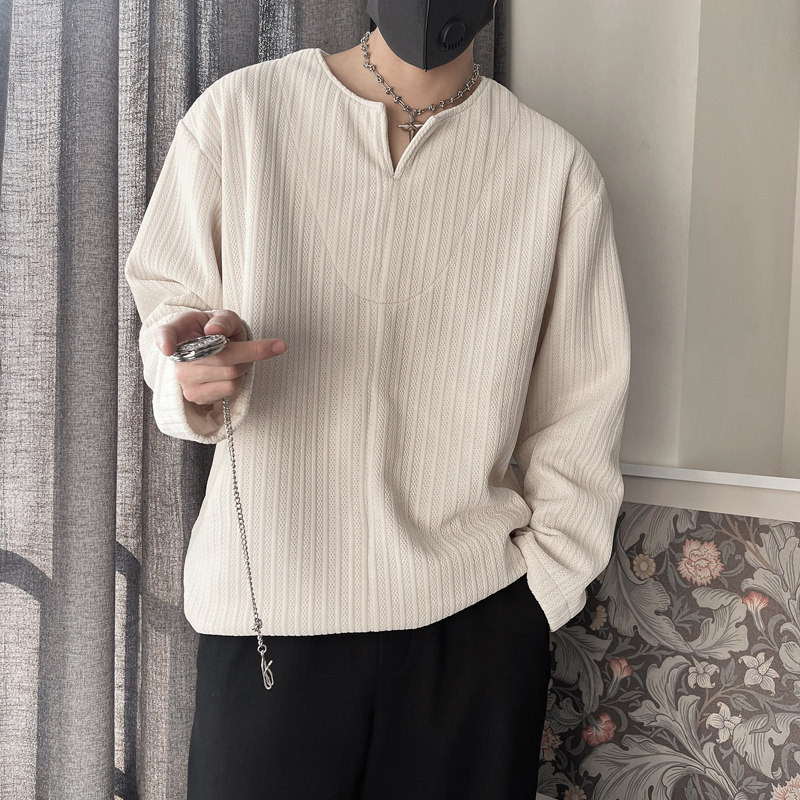 WY210-P68 控98  98%涤2%氨纶禁欲风小剪领雪尼尔后工艺坑条卫衣图片