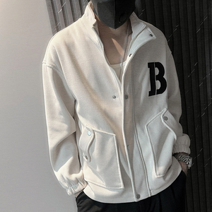 WT28-P98 控138 秋季新款外套男潮牌贴布休闲立领夹克上衣男外披图片