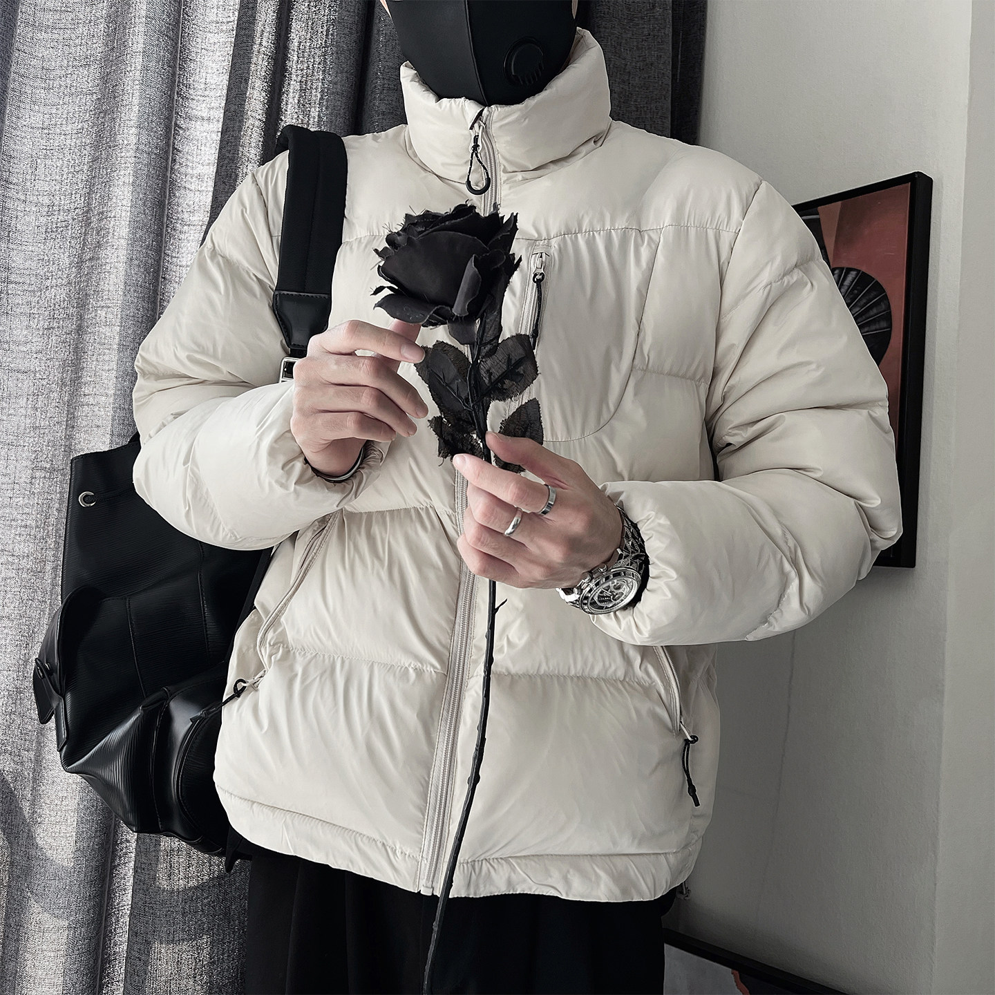 Y113-P138-控188-M-3XL-聚酯纤维光面面料柔软石墨烯棉面包服,女包手腕包,电商A216