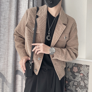 WT15-P108控148秋季新款男士夹克翻领长袖休闲痞帅社会小伙外套