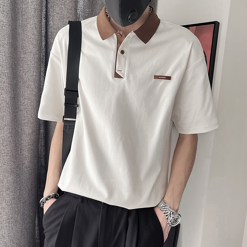 PL33-M-3XLP68-控9888.9%棉9.1%聚酯纤维2%氨纶学院风异色，男装Polo衫，电商A216