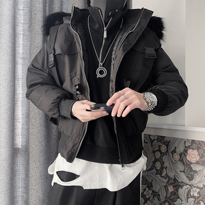 Y90-P135 控175聚酯纤维连帽棉服男棉袄子外套面包服加厚棉衣图片