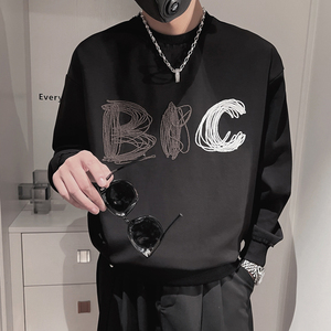 WY132-P58 控88 秋季新款卫衣男刺绣套头圆领男士社会小伙卫衣图片