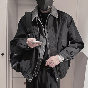 Y109-P198-控265 聚酯纤维  假两件拼牛仔薄羽绒服50绒 单件图片