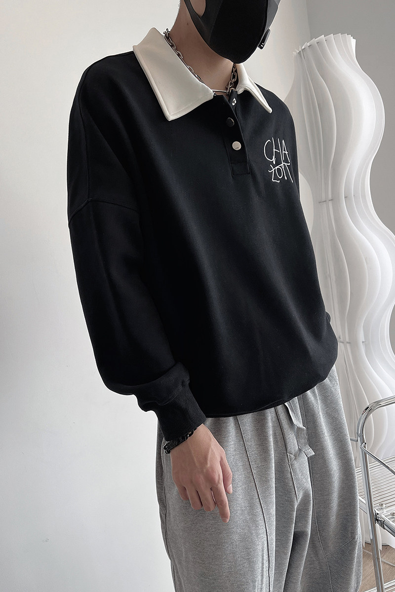 WY177-特P78POLO领卫衣男潮牌套头衫体恤2023新款秋季男装长袖T,男装卫衣,电商A216