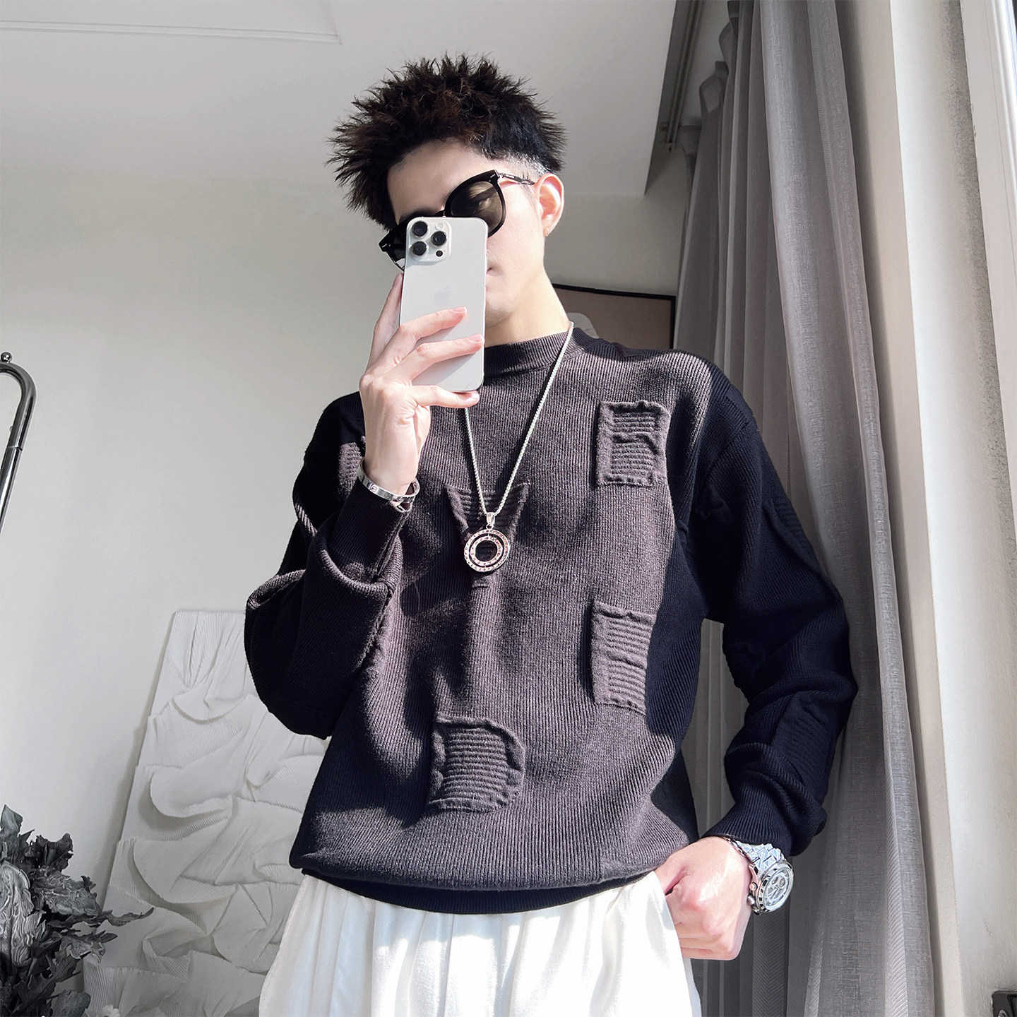 MX311-M-3XL-特P98控145凸版立体提花毛衣50黏胶28涤纶22尼龙，男装针织衫/毛衣，电商A216