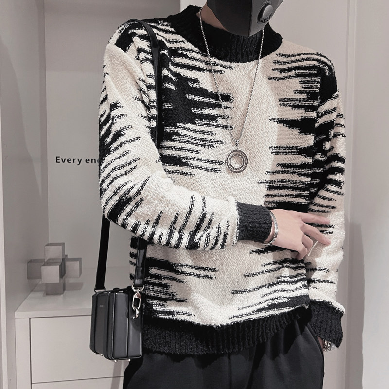 MX128-P88控118毛衣男秋冬冬季打底复古慵懒风高级感日系针织衫，男装针织衫/毛衣，电商A216