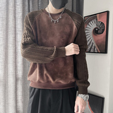 WY268-M-3XLP78-控108腈纶15%尼龙15%涤纶70%插肩拼手袖麻花纹布，男装卫衣，电商A216