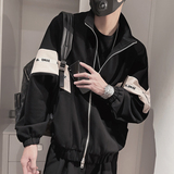WT13-P108控148秋季新款夹克男社会小伙立领拼色宽松工装外套，男装夹克，电商A216