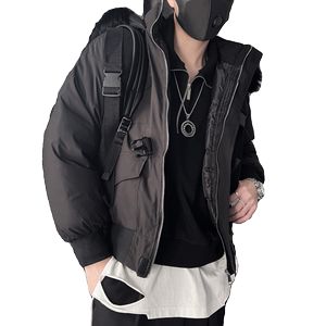 Y90-P135 控175 大毛领连帽棉服男冬季加厚棉袄子外套面包服棉衣图片