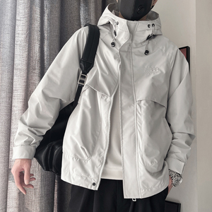 WT71-P138-控178M-3XL  聚酯纤维破口分割连帽冲锋衣 封领扣图片