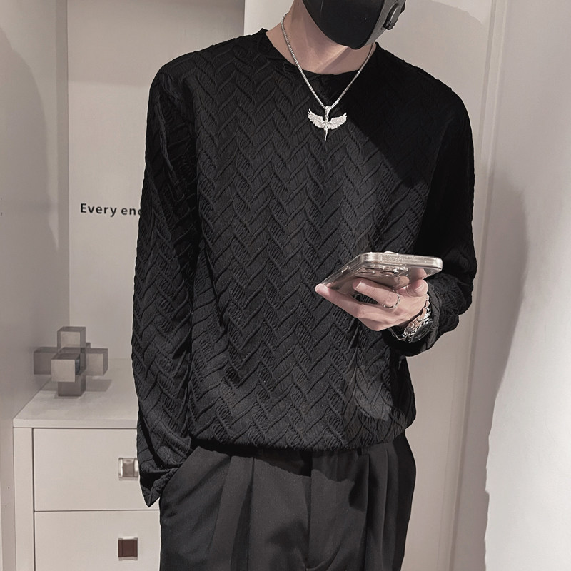 CX30-M-3XL-P38控5895%涤纶5%氨纶提花肌理感长袖,男装卫衣,电商A216
