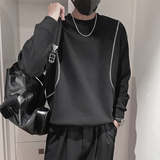 WY259-P78-控118-35%棉65%涤纶明线对称卫衣圆领卫衣微阔版型，男装卫衣，电商A216
