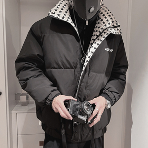 Y71-P118-控1582023年冬季男士棉服外套加厚保暖面包服棉袄黑主1
