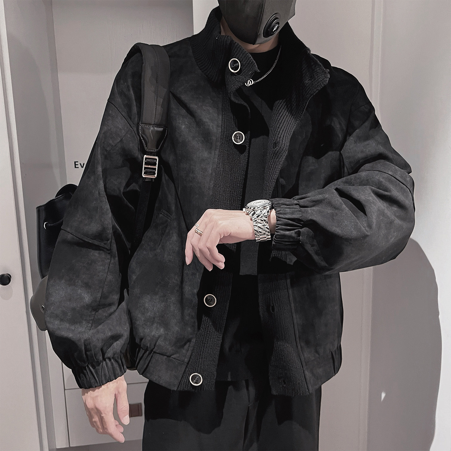 WT90-P138-控178-M-3XL-棉 针织拼外套图片