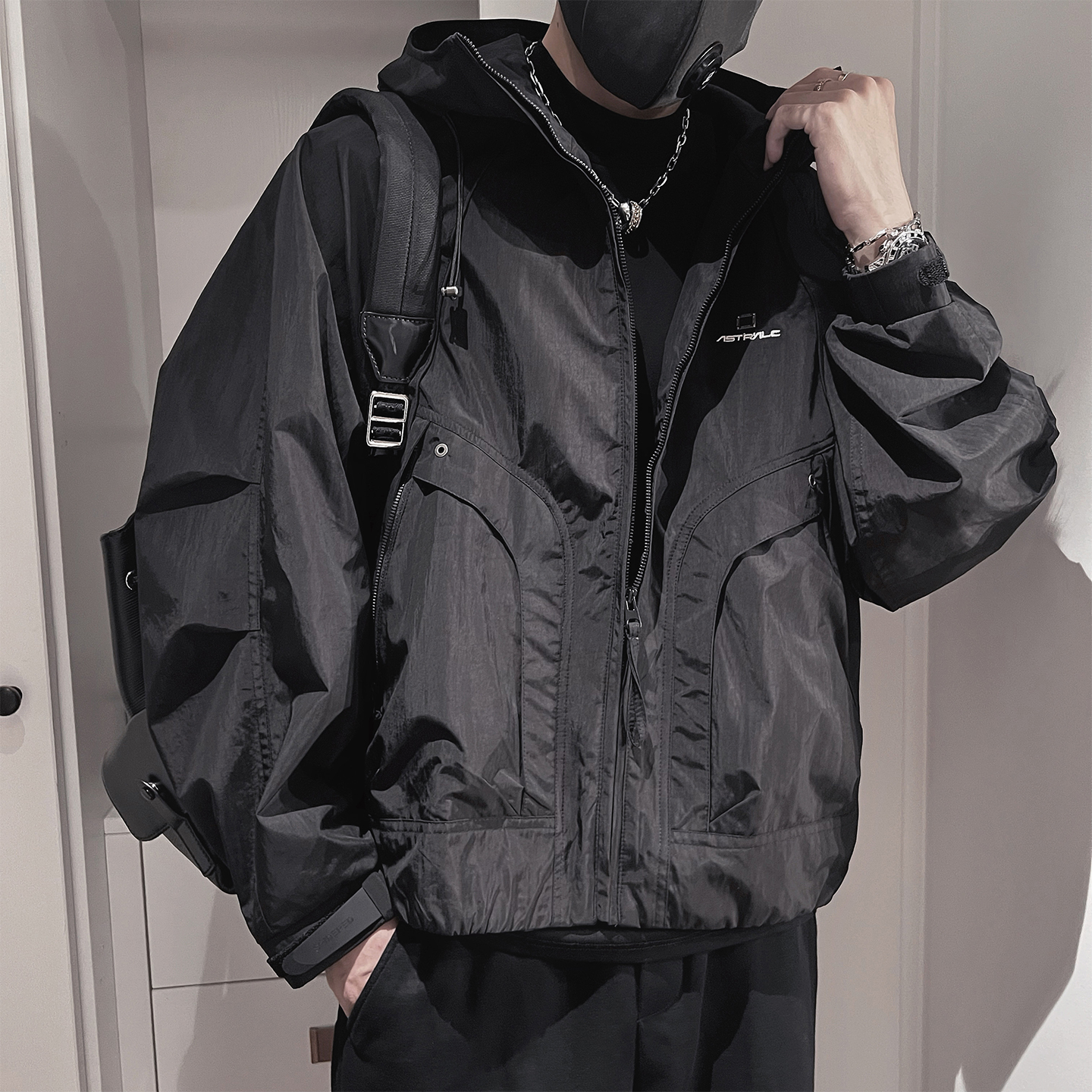 WT91-P148-控198-M-3XL-聚酯纤维高品重工连帽外套，女装短外套，电商A216