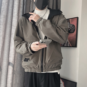 WT68-控158-聚酯纤维 工装立体大口袋 连帽双层夹克 微阔版型图片