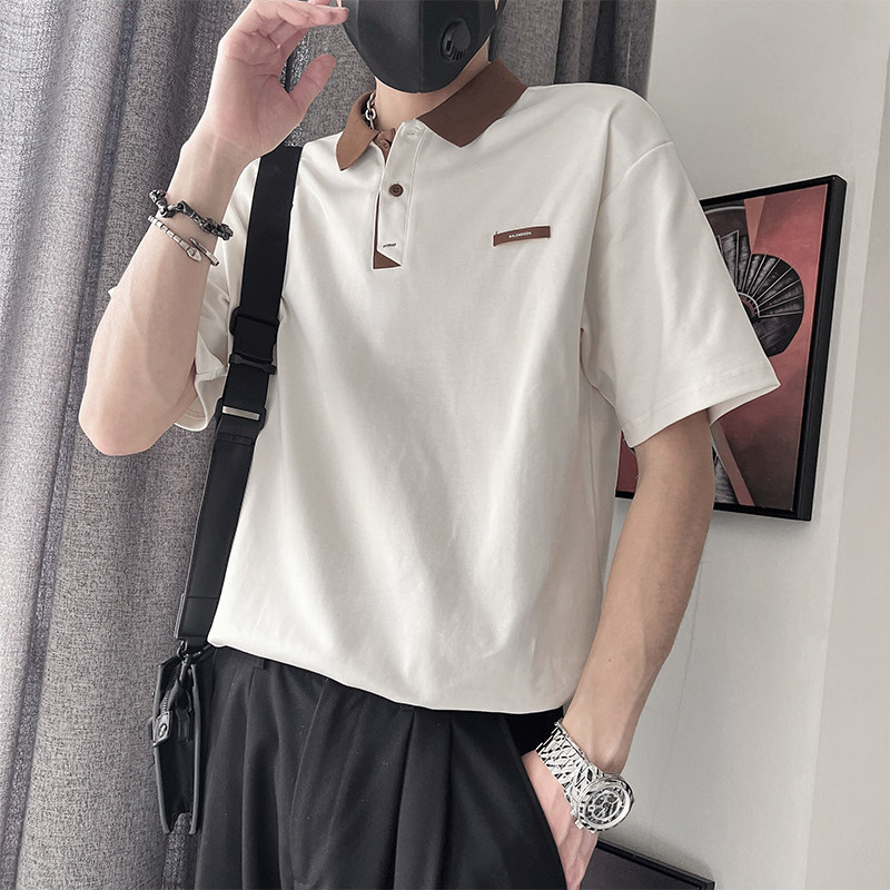 PL33-M-3XLP68-控9888.9%棉9.1%聚酯纤维2%氨纶学院风异色,男装Polo衫,电商A216