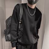 WY122-P68加绒P73控98秋套头圆领社会小伙休闲纯色加绒卫衣男，男装卫衣，电商A216