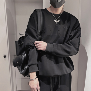 WY223-M-3XL-特P68控98-面50%50%涤风格蝙蝠衫卫衣大面积对称钢印图片