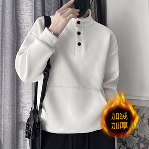 WY179-P78 控108 2023男秋冬季加厚高领双面摇粒绒外套保暖卫衣咖图片