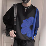 WY97-特P65-控9860%棉40%涤纶小伙风套头拼色休闲套头卫衣男上黑，男装卫衣，电商A216