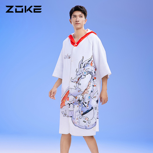 洲克吸水浴袍速干成人zoke男女游泳训练防晒保暖温泉秋冬斗篷浴巾