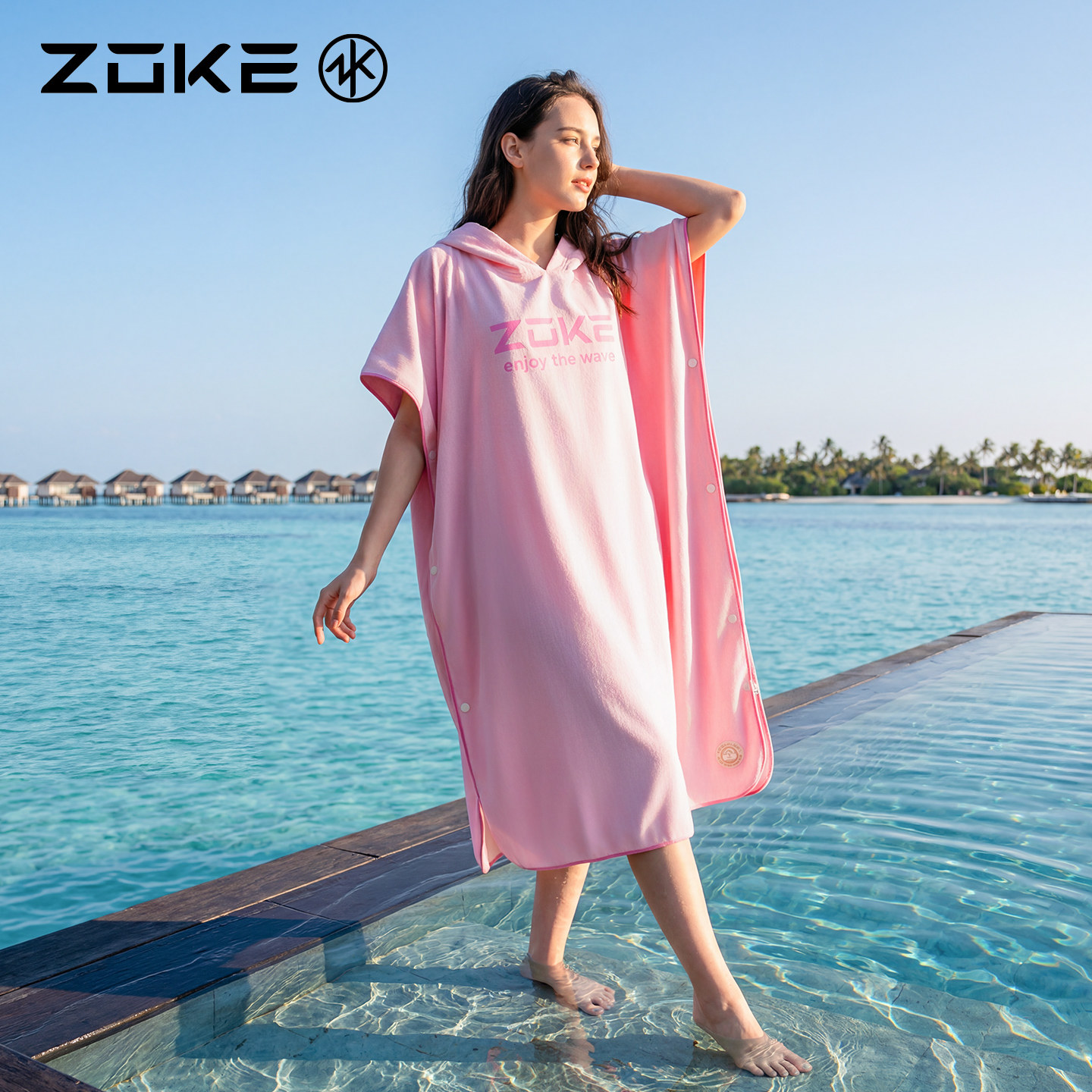 洲克吸水浴袍速干成人zoke游泳训练防晒保暖毛巾温泉秋冬斗篷浴巾
