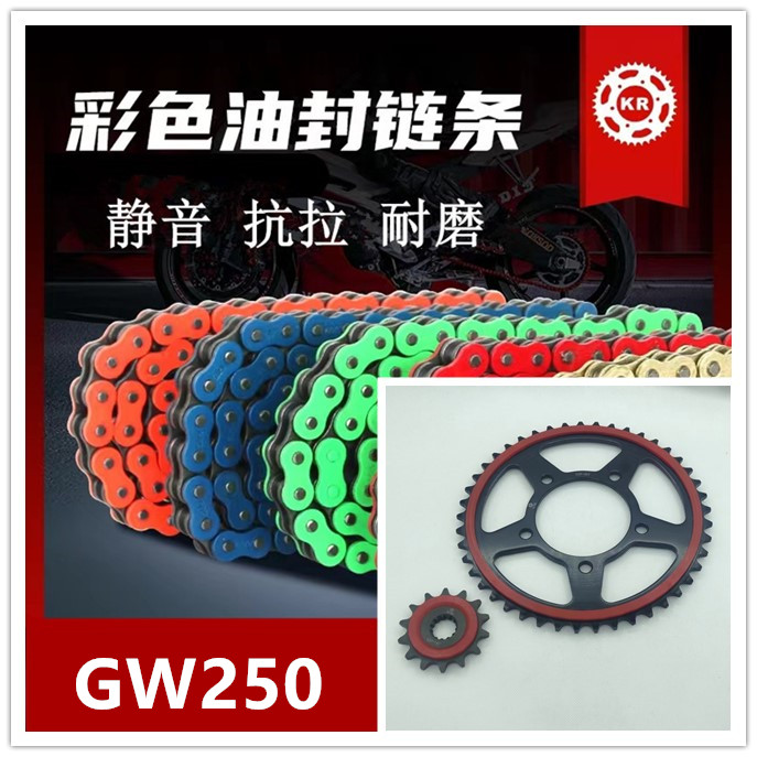 适用铃木GW250S/F骊驰GSX250R/DL250静音链盘套链轮彩色油封链条