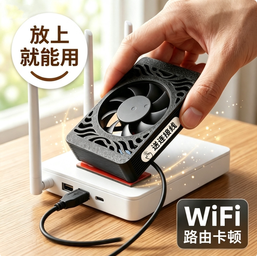 路由器散热器光猫散热风扇WiFi提速散热支架卧室夜间低噪不扰眠